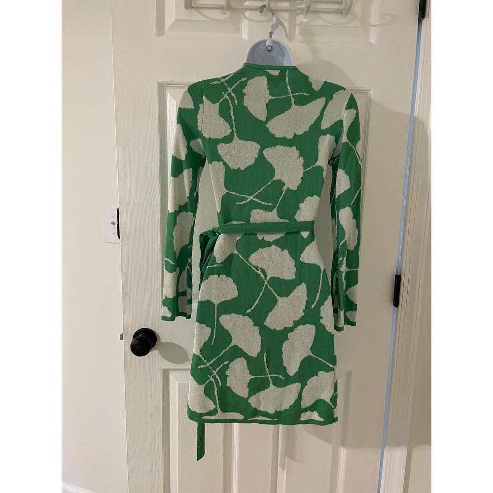 Diane Von Furstenberg DVF Target Womens XXS Ginkgo Kelly Green Wrap Dress Tunic - Picture 4 of 8